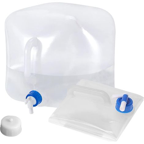 Réservoirs d'eau Pliable 10L, Bidon d'eau avec Robinet Bouchon, Jerrican d'eau avec Poignée Portable, Récipient d'eau sans BPA pour Camping Randonnée Pique-Nique (1/5)