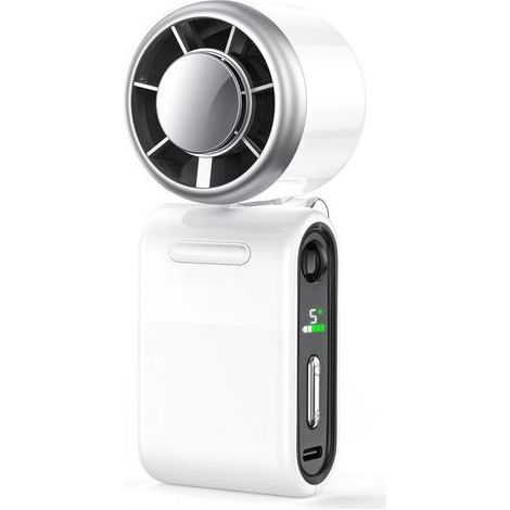 Mini-USB-Ventilator, tragbar, wiederaufladbar, ideal für Reisen, Wandern und Outdoor-Aktivitäten, Weiß (1/5)