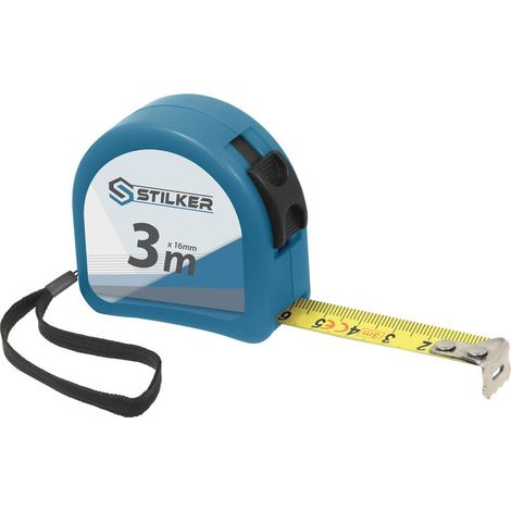 Mètre mesure à ruban 3m 16mm boîtier ABS - Ce produit de marque STILKER est neuf.