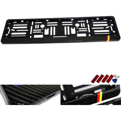 support de plaque d'immatriculation noir en fibre de carbone hydrographique pour voiture (1/5)