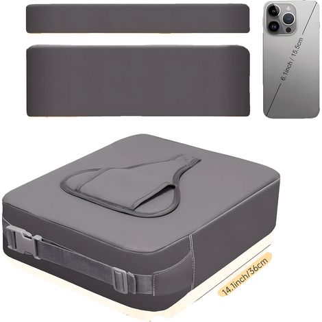 Asiento elevador para niños pequeños, respaldo, correas ajustables, GRIS (1/2)