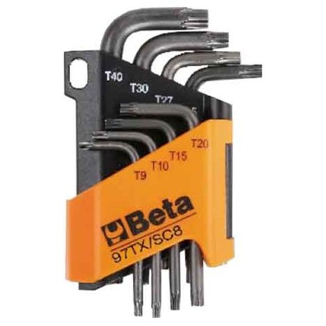 SERIE CHIAVI MASCHIO PIEGATE TORX ART. 97TX/SC8 BETA 8 pezzi - T9÷T40 - BETA