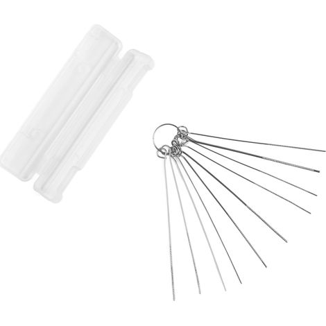 Gitarrensattel-Schlitzfeilen-Set, Metall, transparentes Muster, 10 Stäbe, tragbares Polier- und Wartungswerkzeug für Gitarrensattelschlitze (1/5)