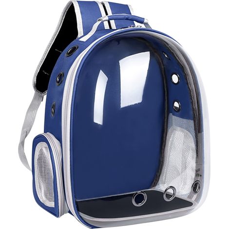 Sac à Dos pour Animaux de Compagnie - Capsule Transparente en ABS PC - Pour Chats et Chiots Moyens - Convient aux Voyages en Avion, Randonnée et Extérieur - 42 x 35 x 28 cm (1/5)