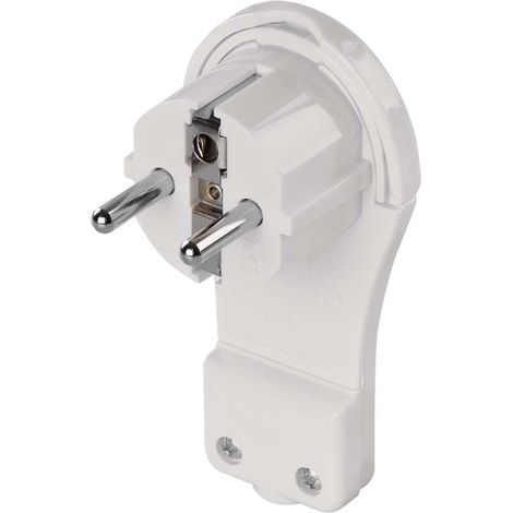 EMOS extraflacher Winkelstecker, flacher Schutzkontaktstecker mit Lasche, Flachstecker / Schukostecker / Eurostecker mit Klappgriff, P0066 (1/5)