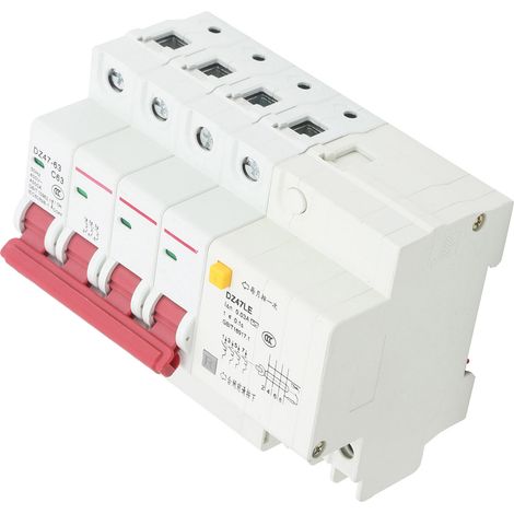 Disjoncteur différentiel DZ47LE-63 4P 63A avec protection contre les fuites et surcharge