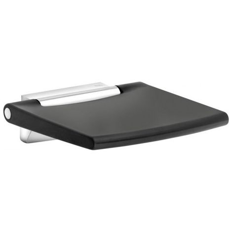 Siège rabattable siège PLAN 370 mm aluminium anodisé argent / noir-gris RA KEUCO