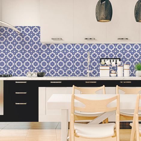 Sticker Mural Carrelage adhésif Cuisine Salle de Bain - 60 STICKERS CARRELAGES AZULEJOS RAMIRO - 60stickers15x15cm (1/5)