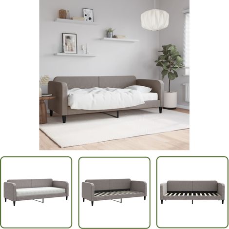 The Living Store Tagesbett mit Matratze Taupe 80x200 cm Stoff - Tagesbett - Schlafsofa - Gästebett - Sofa Bett Kombination - Polstermöbel (1/5)