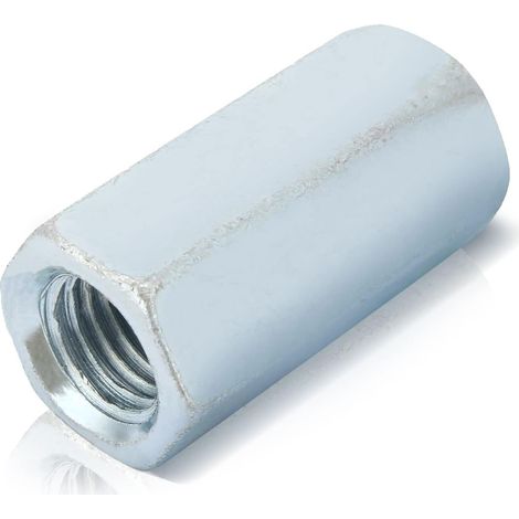 Écrou de tige longue M18, attaches filetées d'accouplement à écrou hexagonal long en acier au carbone zingué (1/5)