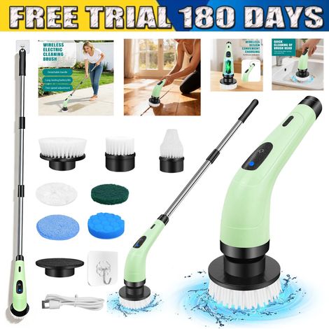 Brosse à récurer électrique à batterie 7 en 1, mode Turbo, sans fil, réglable (1/5)