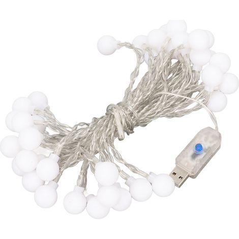Guirlande lumineuse LED USB Plug and Play, 8 modes d'éclairage, étanche, blanc chaud, 6 m / 19,7 pi, 40 LED, pour intérieur et extérieur (1/5)