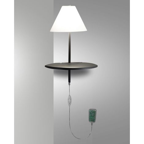 Lampada da Parete Goodnight in Metallo e Vetro Soffiato, Colore Antracite, 8W LED 3000K, Classe di Isolamento 2, Regolazione a Pulsante