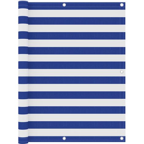 Paravento per balcone protezione privacy paravento 120 x 300 cm tessuto Oxford bianco e blu 020010062