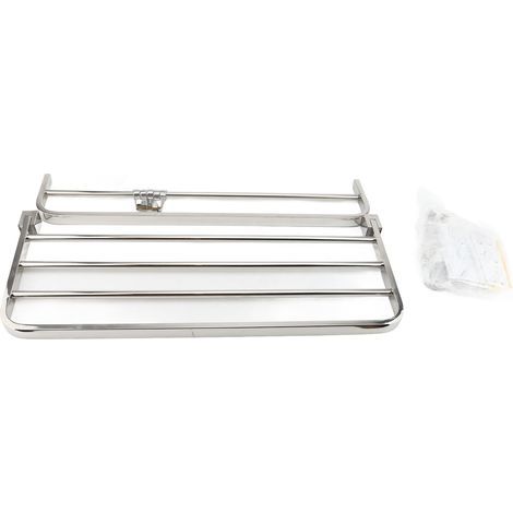 Porte-serviettes de salle de bain pliable à 90 degrés, étagère murale épaisse en acier inoxydable 304, 60cm/23,6 pouces (1/2)