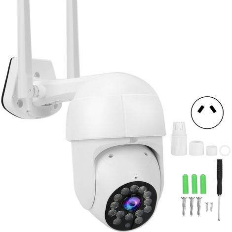Caméra PTZ WiFi 1080P, 14 lumières infrarouges, vision nocturne, IP66 étanche, détection de mouvement, CCTV extérieur 100-240V