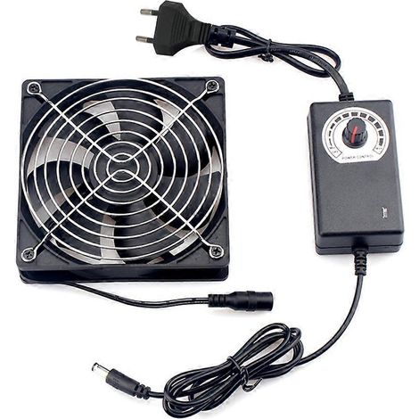 Ventilateur d'armoire 100 V 240 V 2700 tr/min pour la ventilation et le refroidissement des salles serveurs (prise UE, 1 ventilateur) (1/5)