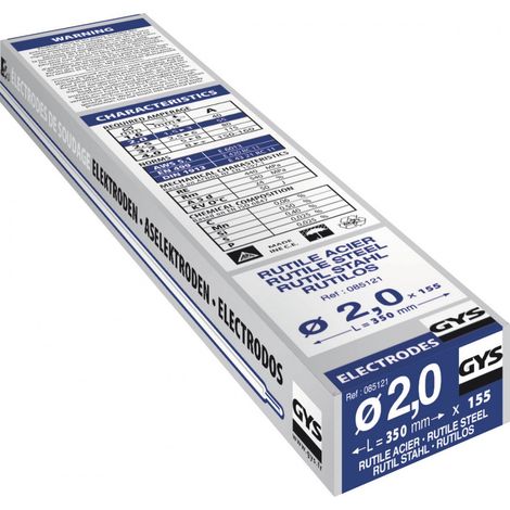 Electrode traditionnelle acier rutile par 155 2.0mm GYS