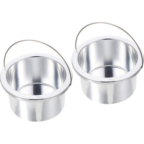 Pot Intérieur Aluminium pour Fondre Cire Dépilatoire 2 Pièces 100 Mm pour Chauffe-cire Professionnel Usage Salon et Domicile (1/5)