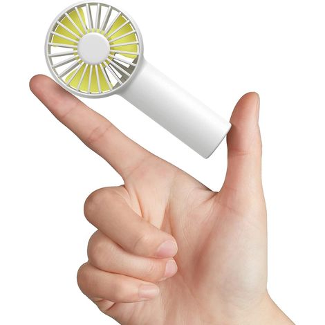 Mini ventilateur portable à piles avec batterie 2000 mAh ou mini ventilateur personnel alimenté par USB, 3 vitesses, flux d'air amélioré, ventilateur de poche silencieux rechargeable pour la maison, e (1/5)