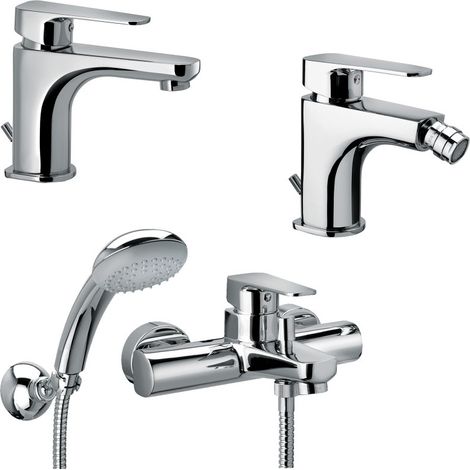Composizione Sly, miscelatori lavabo, bidet e vasca in ottone (1/4)