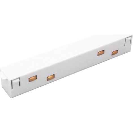 Conector Recto De Unión Para Carril Magnético - 48V - 20mm - V2 - Blanco (1/4)