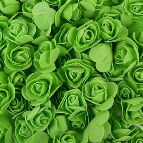Paquete a granel de 50 flores de espuma, rosas artificiales de 3,5 cm, ideales para manualidades, regalos hechos a mano, ramos de novia, baby showers, cumpleaños y decoraciones de San Valentín.