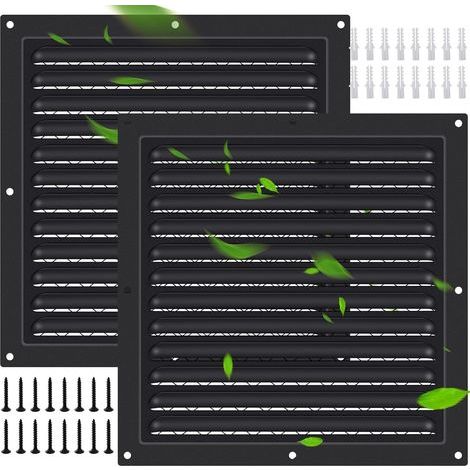 Lot de 2 évents de grenier en aluminium (10" x 10") pour murs pignons de hangar pour murs de maison avec évents de plafond pour améliorer la ventilation et prévenir l'humidité.