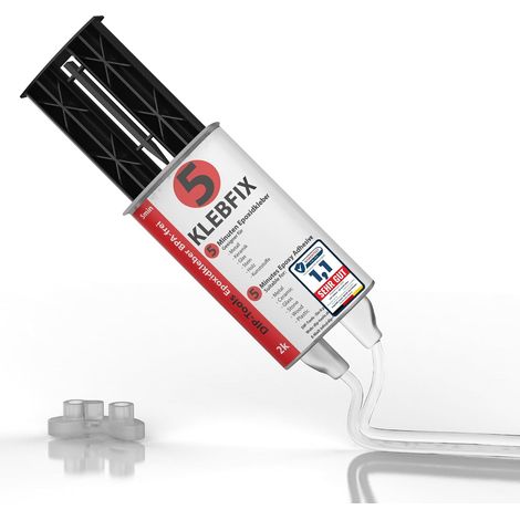 DIP-Tools KLEBFIX - Colle Epoxy Bi-Composant - Soudure a Froid pour Bois, Métal, Verre, Plastique et Plus en Seulement 5min - transparent (1x25ml)