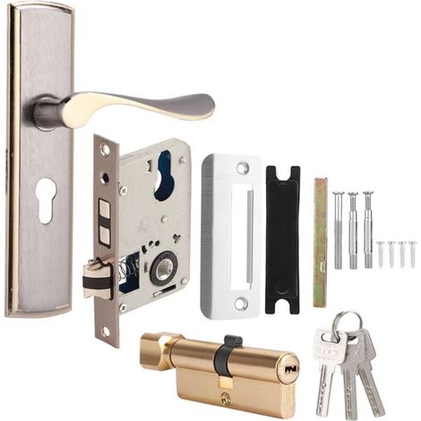 Cerradura de puerta de aluminio duradera para seguridad del hogar, interior, dormitorio, sala de estar (1/5)