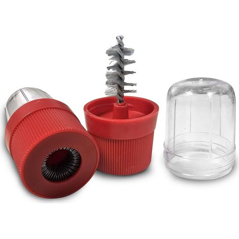 Lot de 2 brosses metalliques nettoyage cosses et bornes de batterie (1/3)