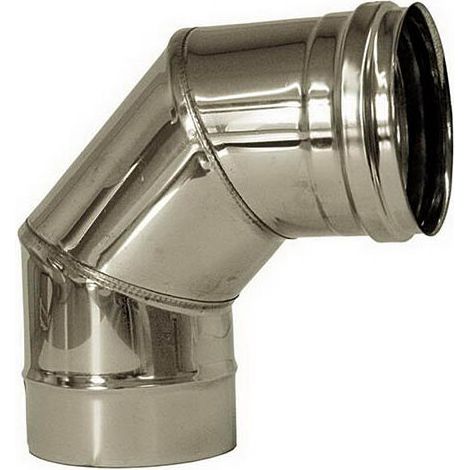 Cheminee courbe 90 conduit de cheminee DN 180 tuyau acier inoxydable 316