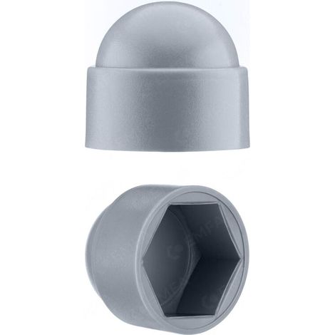 M10 Mutternabdeckungen für 17mm Schraubenschlüssel Grau 50 Stück.