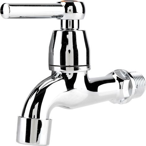 Robinet de Machine à Laver en Plastique ABS pour Évier de Lavabo avec Bec Unique et Poignée G1/2 4 (1/4)