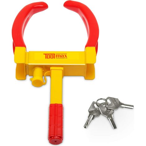 GOPLUS Antivol Voiture avec 3 Clés, Serrure Portable de Fixation sur Roue, Largeur Réglable, Bloque Roue Sécurité Antidémarrage et Anti-perçage, pour Voiture Camion Pneu, 280 x 485MM (1/5)