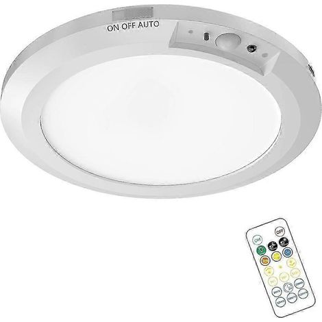 Plafonnier rechargeable avec détecteur de mouvement, plafonnier magnétique avec 3 couleurs de luminosité réglables, télécommande. (1/5)