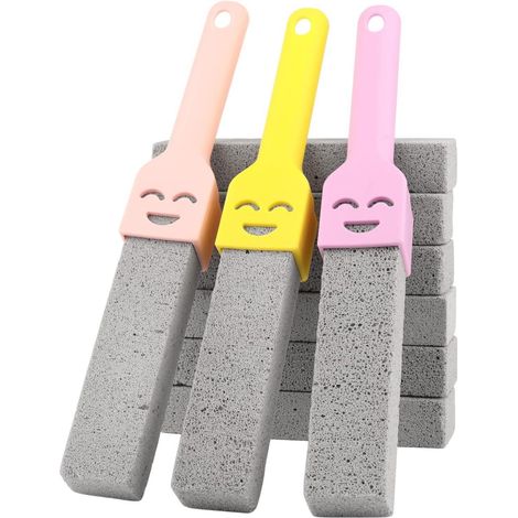 Bloque De Piedra Pomez - Para Limpieza De Inodoro Y Baño - 9 Unidades Con 3 Mangos - Ideal Para Eliminar Calamina Y Suciedad Resistente (1/5)