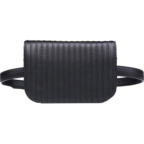 Mini sac de ceinture de voyage en cuir PU clouté pour femmes (rayures noires), (1/4)