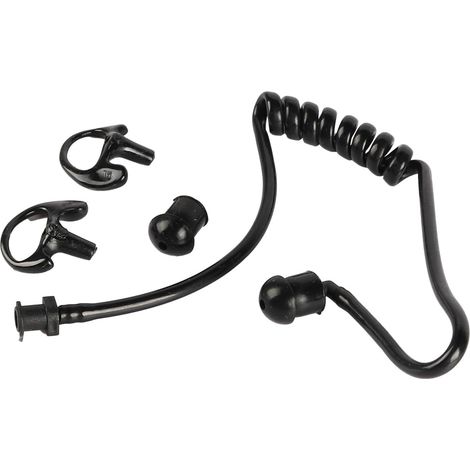 Tube Audio à Bobine Acoustique à air avec écouteurs en Silicone Souple, Embout auriculaire pour Radio bidirectionnelle, écouteur Discret, kit Casque pour Talkie-walkie, Noir (1/5)