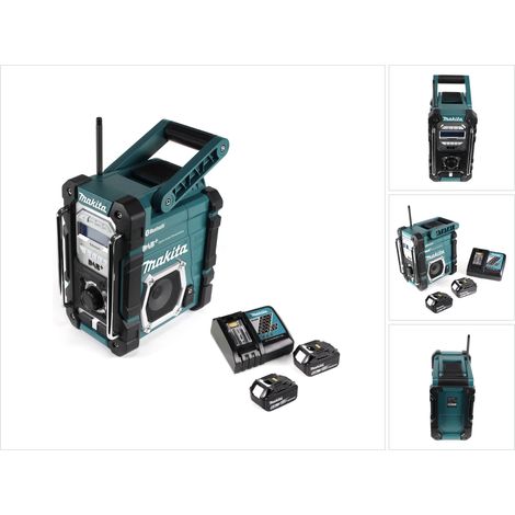 Makita DMR 112 RG Akku Baustellen Radio 7,2 - 18V Bluetooth DAB+ + 2x 6,0Ah Akku + Ladegerät (1/5)