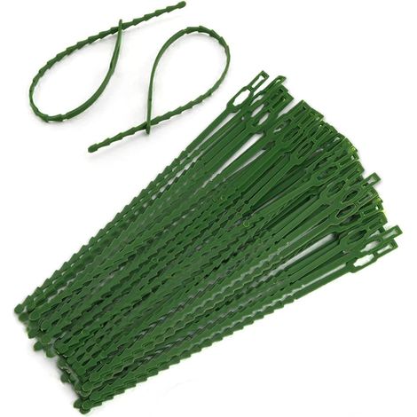 Lot de 60 attaches réglables pour plantes vertes - 23 cm - Polyvalentes - Robustes - En plastique - Pour le jardin, les plantes, les arbres (1/5)