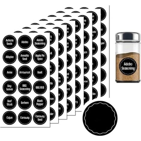 Étiquettes bocaux,Stickers Cuisine Amovible,étiquettes alimentaires autocollantes,pour bouteilles en verre,pots à confiture,épices (1/4)