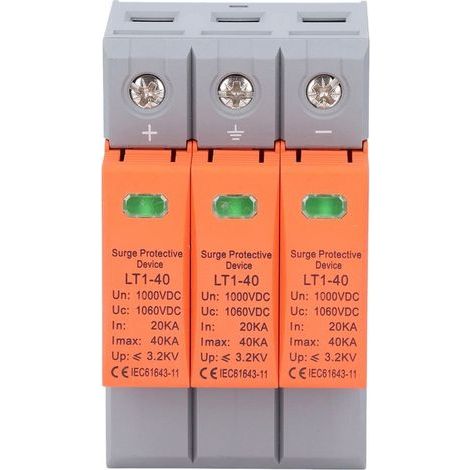 Parafoudre 3P 35MM, dispositif de protection photovoltaïque à montage sur Rail DIN, parafoudre basse tension pour la maison 1000V 20-40KA (1/5)