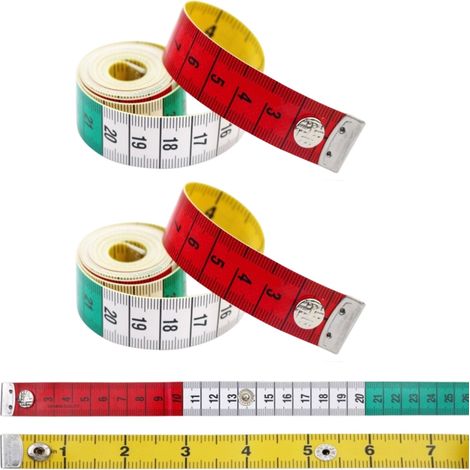 Lot de 2 mètres ruban souples de 1,5 m avec code couleur et fermeture à pression (1/5)