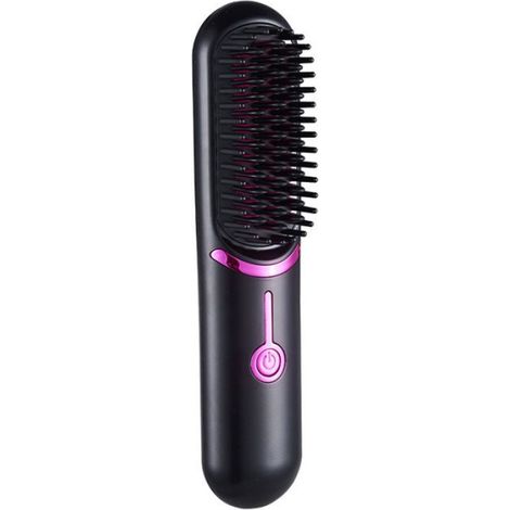 Peigne Chauffant 4 En 1 - Lissage Bouclage Coiffage Soin - Technologie PTC - 3 Températures - Silicone Anti-Chaleur - Arrêt Sécurité - 1 Pièce (1/5)