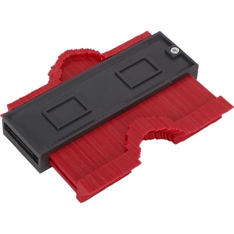 Konturlineal-Kopierer mit Verriegelungsmechanismus, Messwerkzeug für unregelmäßige Konturen bei der Holzbearbeitung, Rot, Klein, 127 mm / 5 Zoll (1/5)
