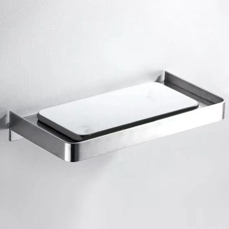 Porte-papier toilette et porte-téléphone mural en acier inoxydable argenté, avec étagère suspendue, gain de place, pour salle de bain