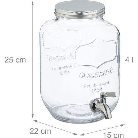 Set di 2 fontane d'acqua vintage da giardino 30 x 30 x 50 cm con rubinetto design elegante in vetro trasparente 130016260