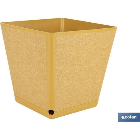 Pack de 4 pots carrés textiles moutarde 3,7 L (1/4)