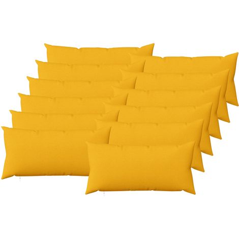 vidaXL Cojín con almohada HEERLEN 12 uds. Amarillo Claro Tela (1/5)